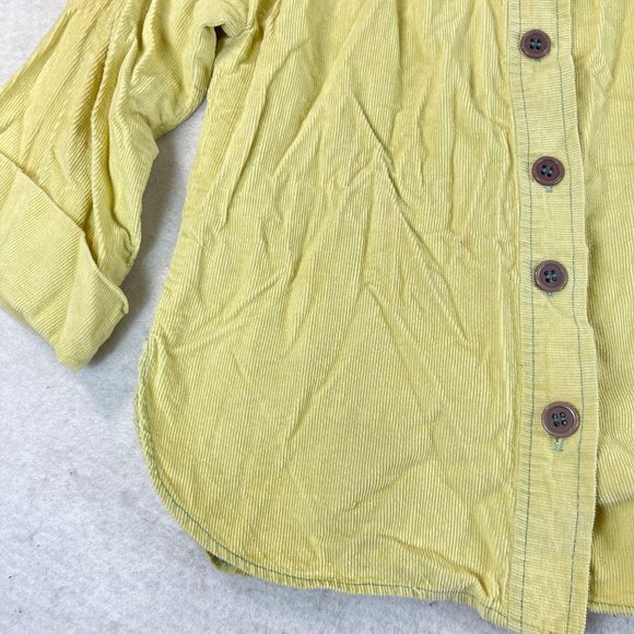 Vintage PECK & PECK Womens M* Yellow Corduroy Dagger Collar Button Down Shirt - Picture 3 of 11